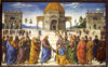 Pietro Perugino's usage of perspective in the Delivery of the Keys fresco at the Sistine Chapel (1481–82) helped bring the Renaissance to Rome.